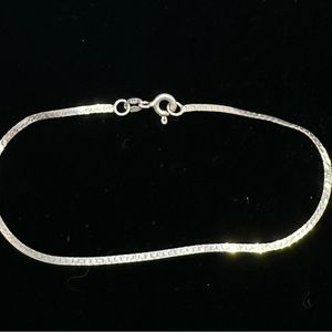 Bracelet 925 Sterling Silver Flat Herringbone Chain 7” bracelet Shiny